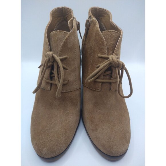 Lucky Brand Tan Suede Lace-Up Wedge Ankle Boots - Womens Size 7M - Picture 2 of 9
